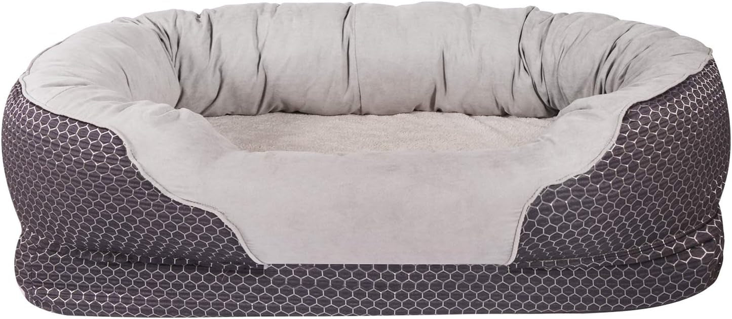 Orthopedic Dog Bed, Bolster Dog Beds for Small/Medium/Large Dogs with Removable Washable Cover, Waterproof Lining and Nonskid Bottom Couch(M-32X22 In)