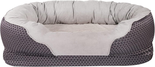 Dog Bed, Orthopedic Dog Beds with Removable Washable Cover, Memory Foam Pet Bed for Dogs & Cats, Nonslip Bottom Pet Beds for Sleep -Dark Blue (Medium- 32''X 21'')