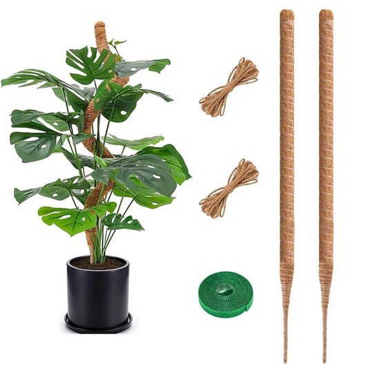 2 Pack 30 Inch Moss Pole for Plants Monstera, Tall Moss Poles for Climbing Plants Monstera, Handmade Coco Coir Plant Pole, Monstera Plant Support for Plant Grow