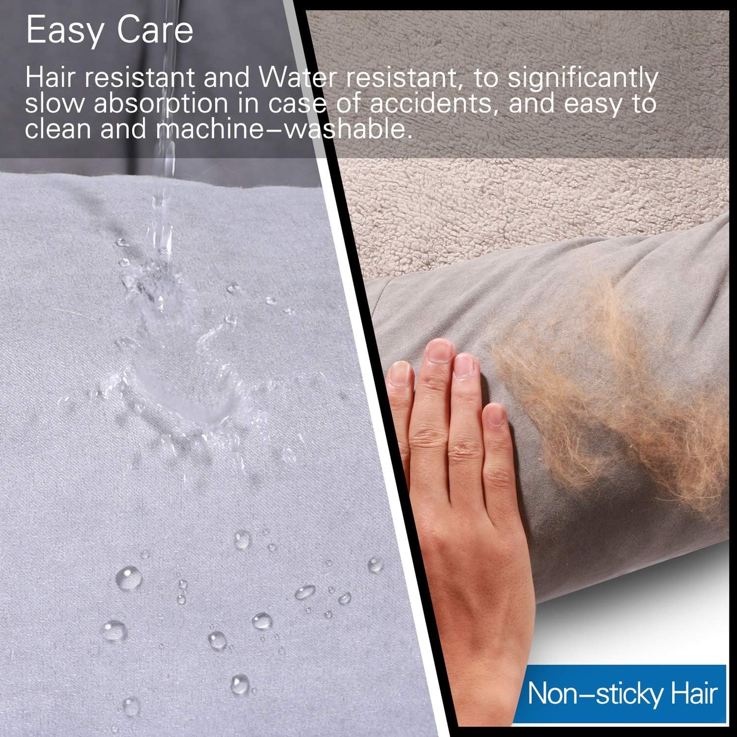 Orthopedic Dog Bed, Bolster Dog Beds for Small/Medium/Large Dogs with Removable Washable Cover, Waterproof Lining and Nonskid Bottom Couch（M-32X22 In）