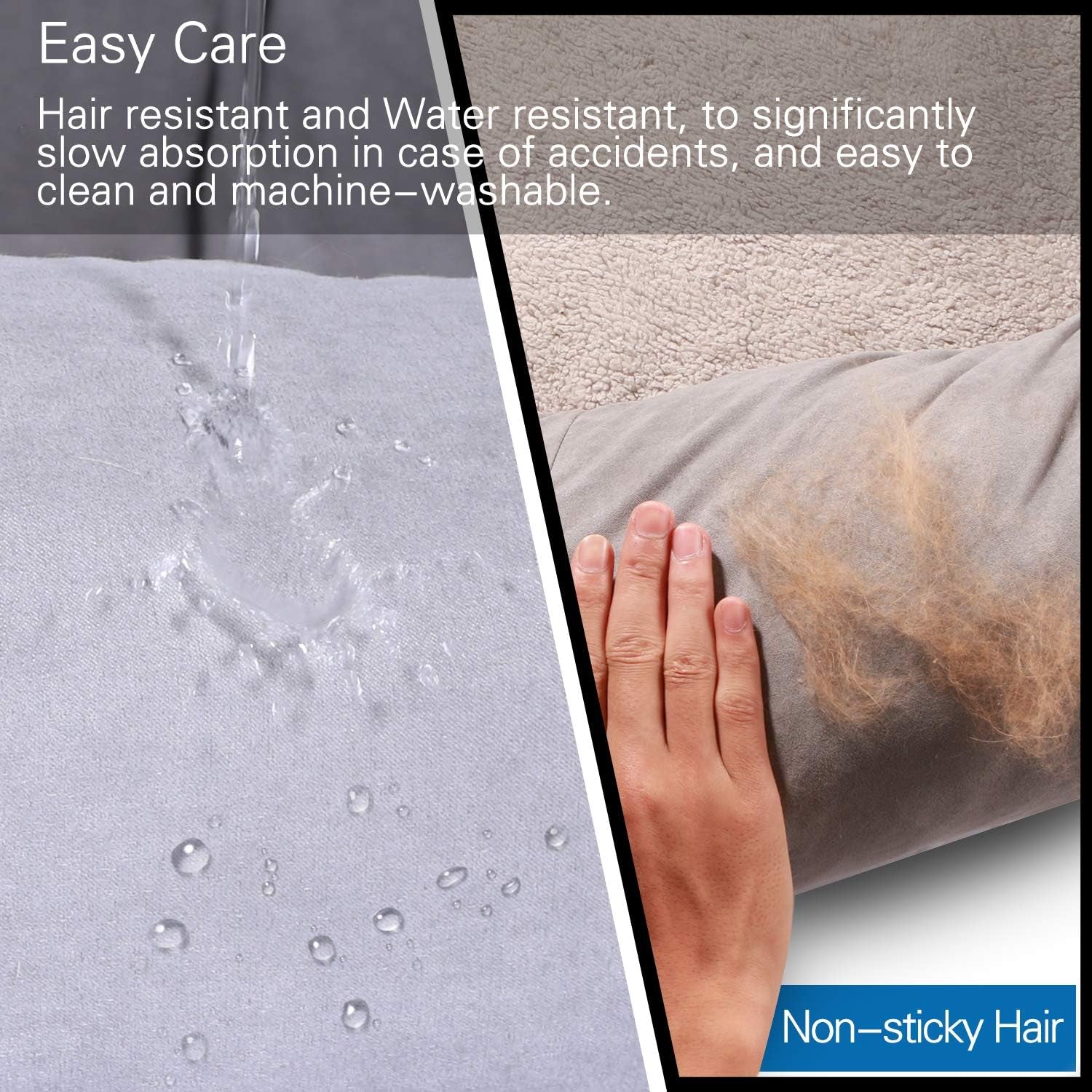 Orthopedic Dog Bed, Bolster Dog Beds for Small/Medium/Large Dogs with Removable Washable Cover, Waterproof Lining and Nonskid Bottom Couch（M-32X22 In）